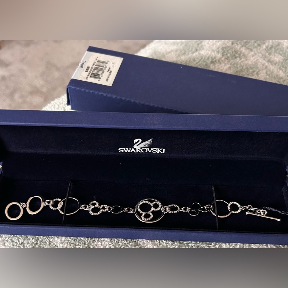 NWT - VINTAGE MICKEY MOUSE Swarovski Silver Circle BRACELET